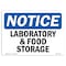 Signmission Safety Sign, OSHA Notice, 12" Height, Rigid Plastic, Laboratory And Food Storage Sign, Landscape OS-NS-P-1218-L-13933 - alternate 1